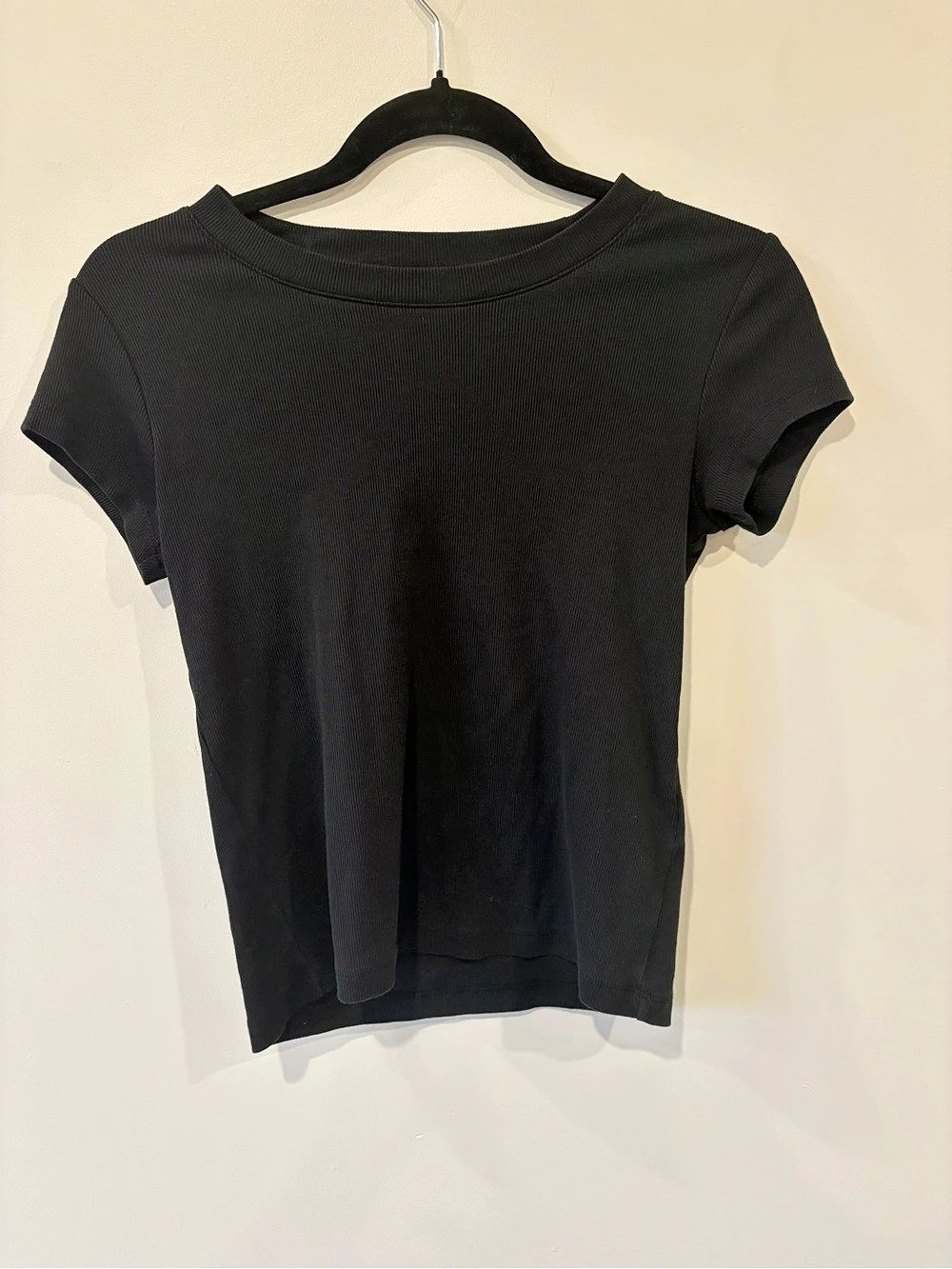 Madewell Supima® Rib Crop Tee Black Size Small